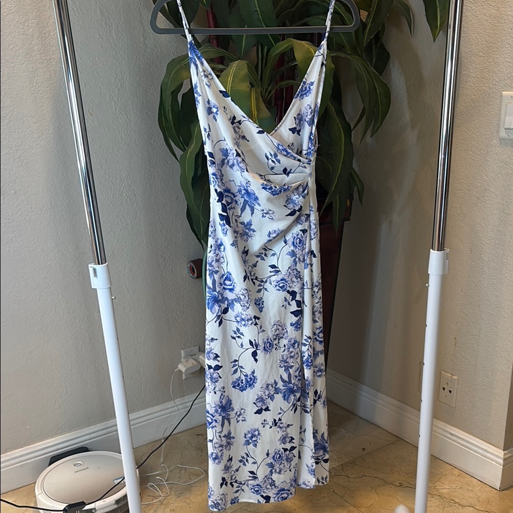 Floral Blue and White Women's Dress